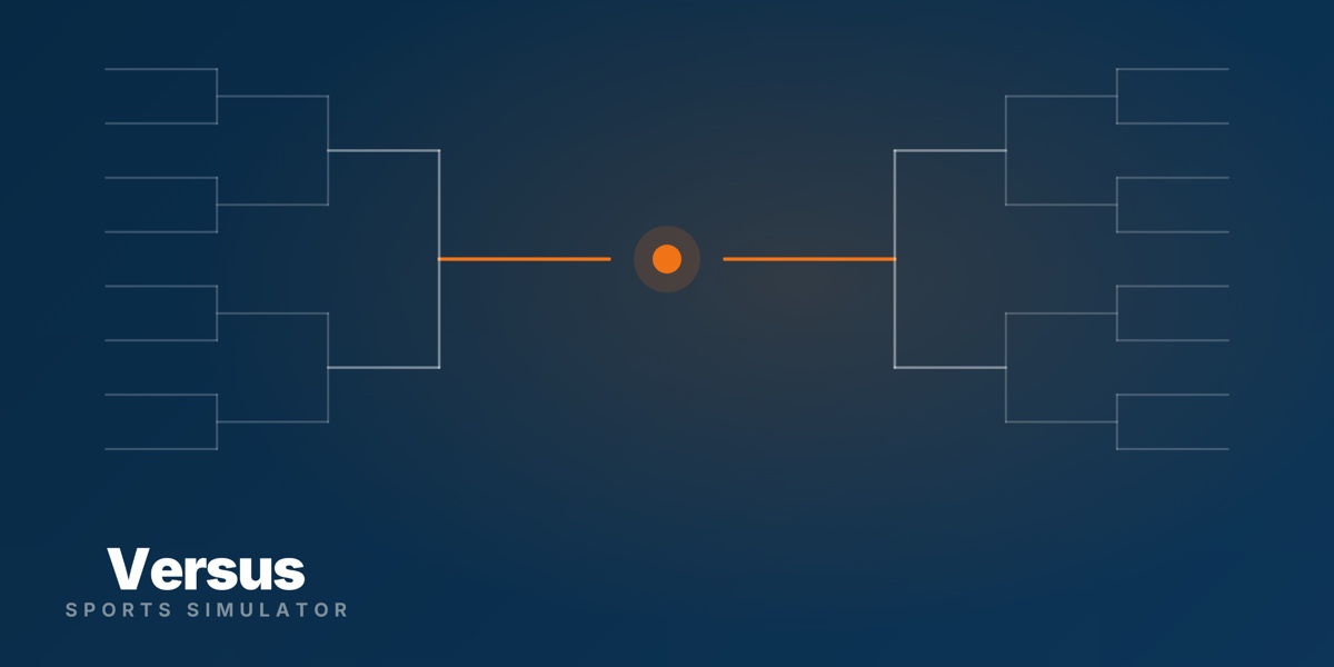 A tournament bracket with both halves converging on a single championship slot