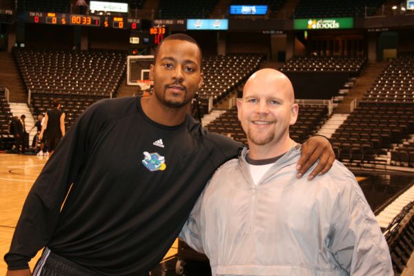 Morris Peterson with Steve Pugh